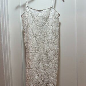 ZARA UK White Crochet Lace Slip Dress - Size S - NWOT